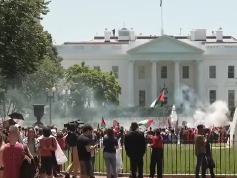 Protesta propalestina rodea la Casa Blanca