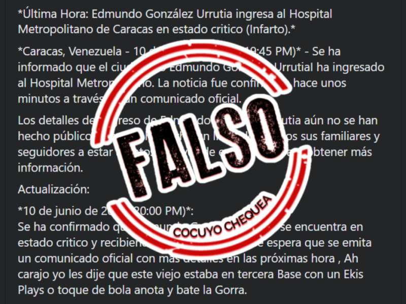 Edmundo no sufrió un infarto