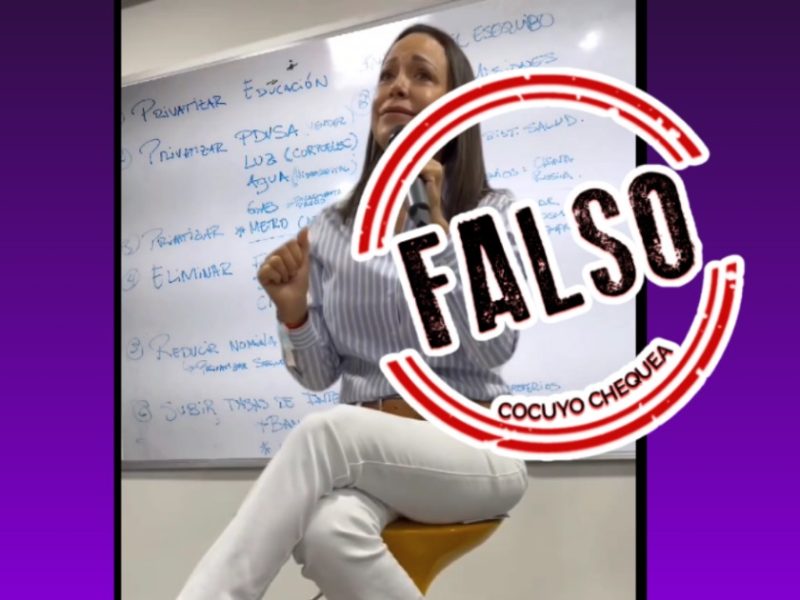 María Corina Machado falso video pizarra privatización