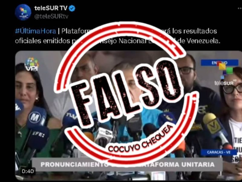 Falso no reconocimiento de resultados del CNE