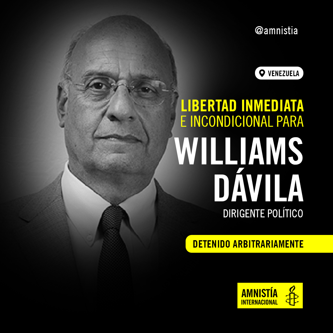 Amnistía Internacional exige liberación de Williams Dávila