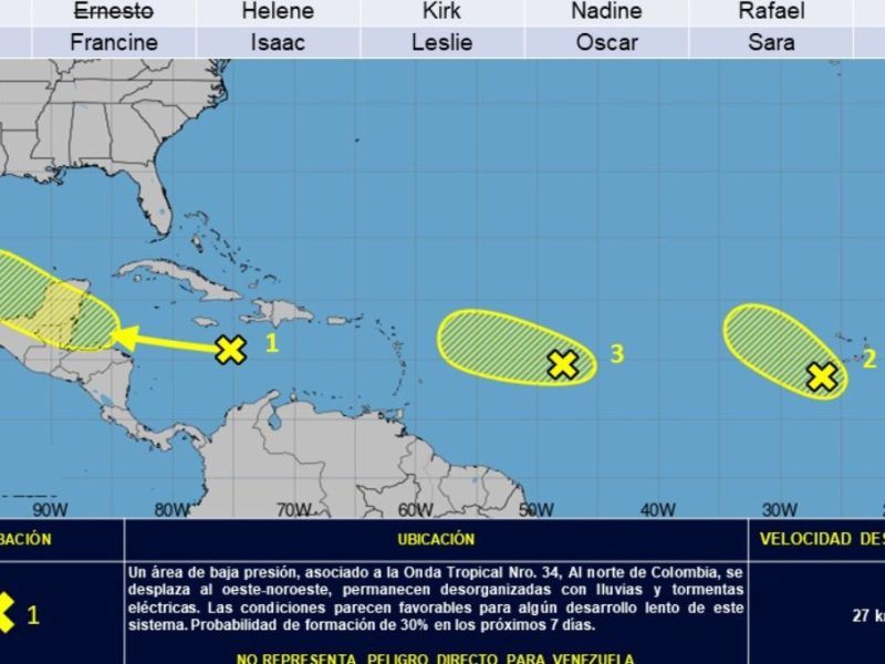 Continuarán las lluvias en Venezuela este 4 de septiembre
