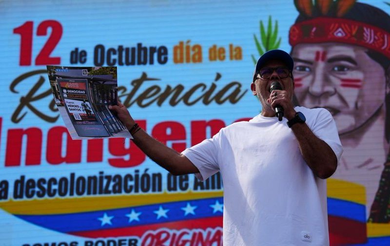 En marcha por la resistencia indígena chavismo vuelve a pedir ruptura de relaciones con España