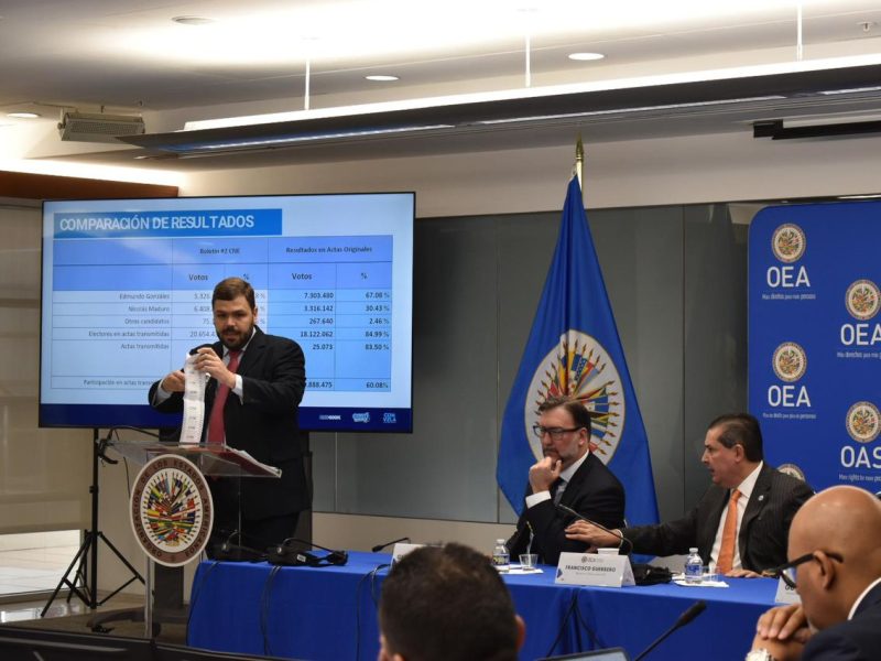 Oposición presenta informe final sobre resultados electorales ante la OEA: “La muestra es clara,  Edmundo González es el presidente electo”