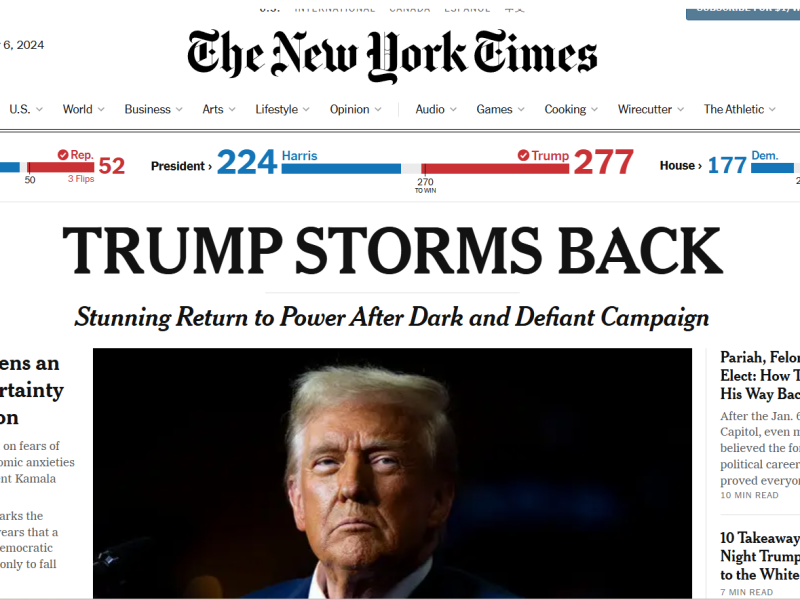 The New York Times describe la victoria de Trump como "una peligrosa amenaza" para EE.UU.