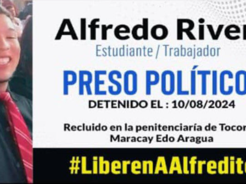 Comité por la Libertad y familiares reclaman atención médica urgente para preso político, Alfredo Rivera, en Tocorón