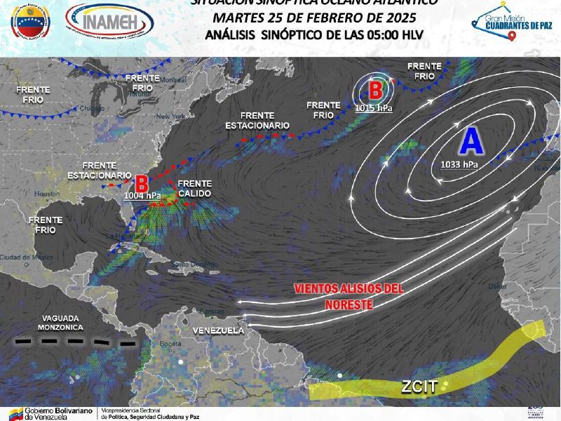 Pronóstico del Inameh: Nubosidad variable y posibles lluvias aisladas