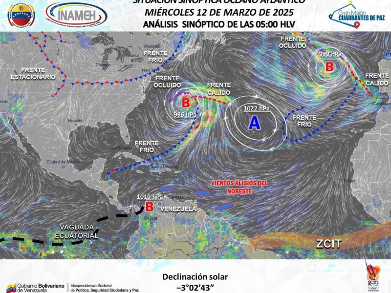 Inameh estima buen tiempo en gran parte de Venezuela este 12 de marzo