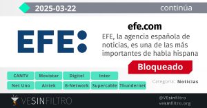 VE Sin Filtro reporta bloqueo de la web de la agencia Efe en Venezuela