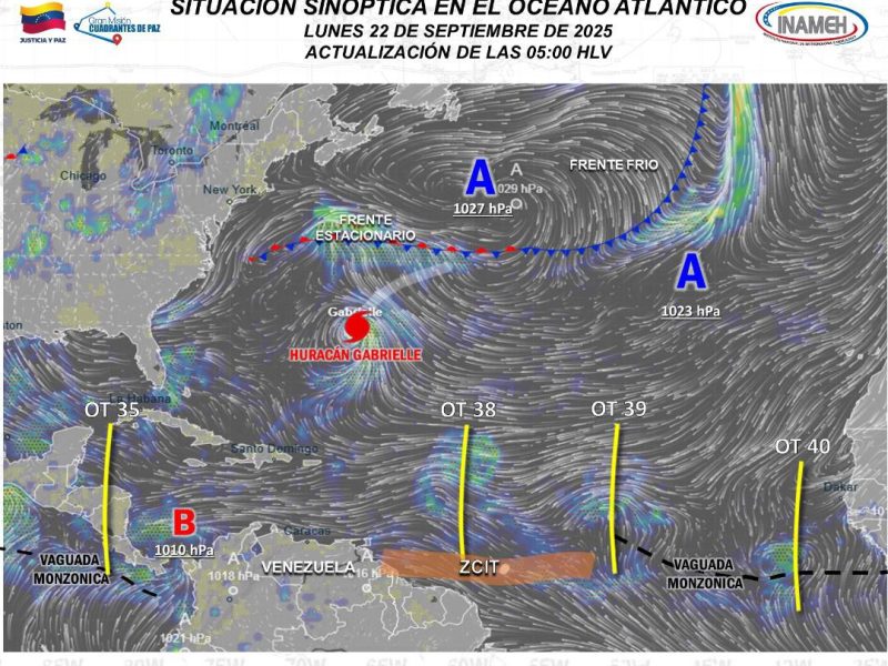 Inameh estima lluvias en buena parte de Venezuela este 22 de septiembre