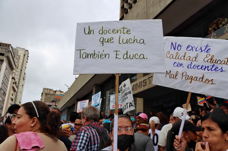 Protesta de educadores- 9 de enero- Caracas (Mairet Chourio)