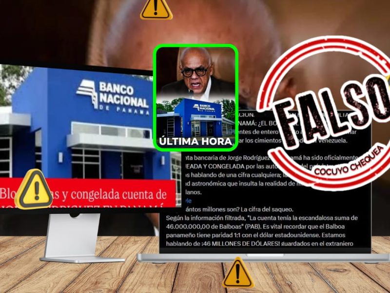 Jorge Rodríguez Panamá cuenta congelada falso