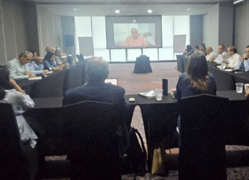 Dirigentes de partidos políticos de la Plataforma Unitaria reunidos en Panamá, 22 de mayo de 2026