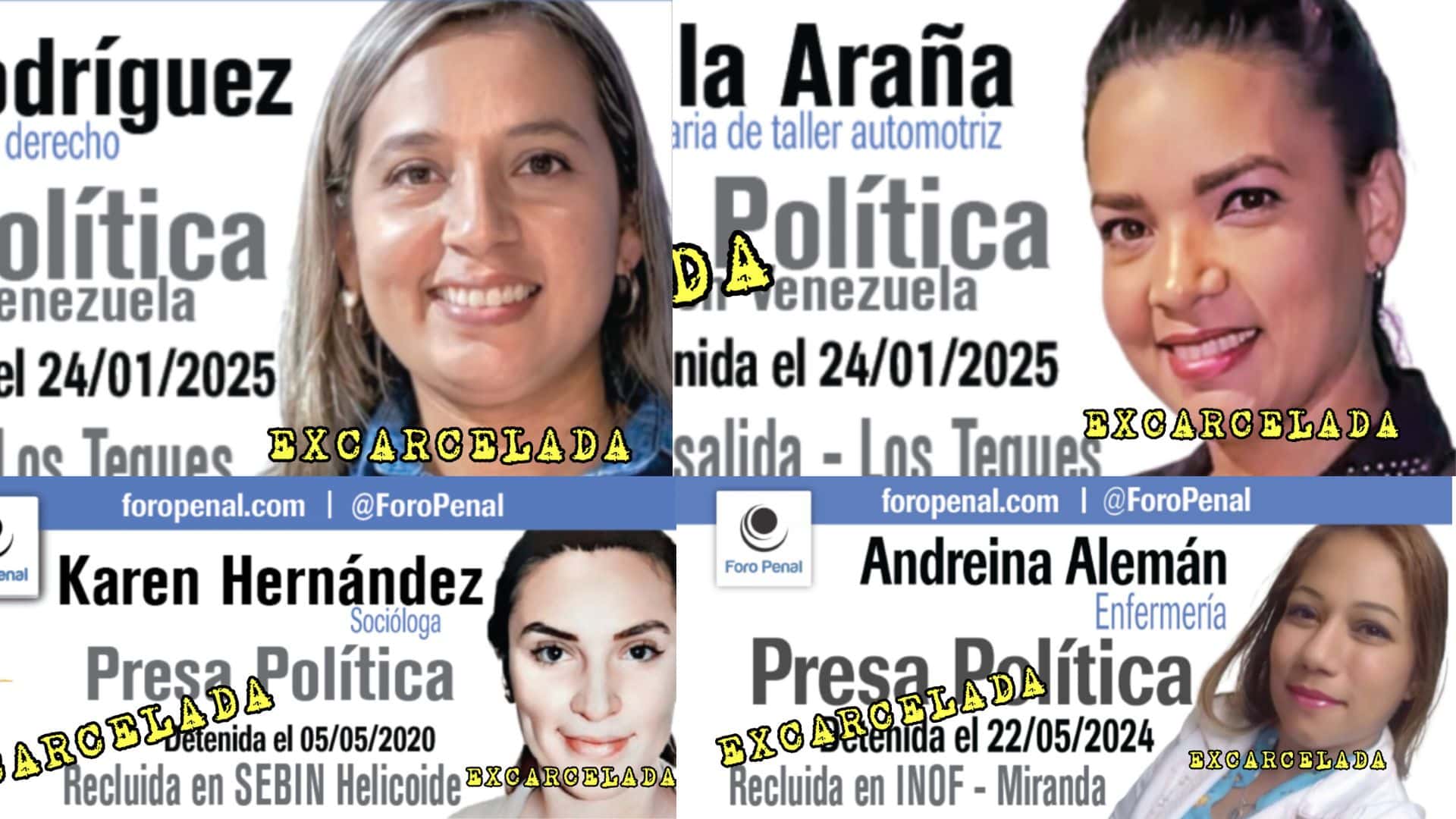 Excarcelan a cuatro mujeres y dos militares