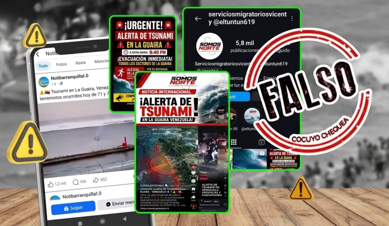 Es falso que haya alerta de tsunami en Venezuela y un apagón nacional de 24 horas tras los dos terremotos